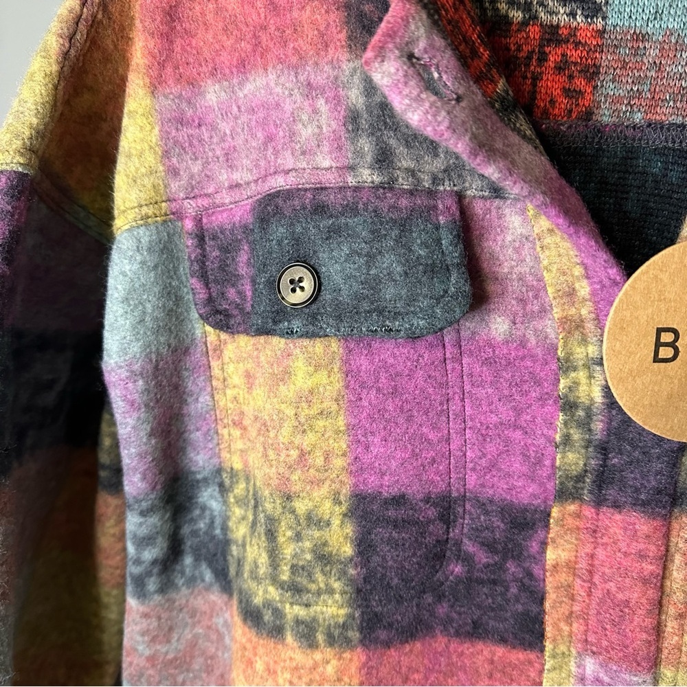 **Nwt** Bibi Oversized Button-Up Multi-Color Plai… - image 8